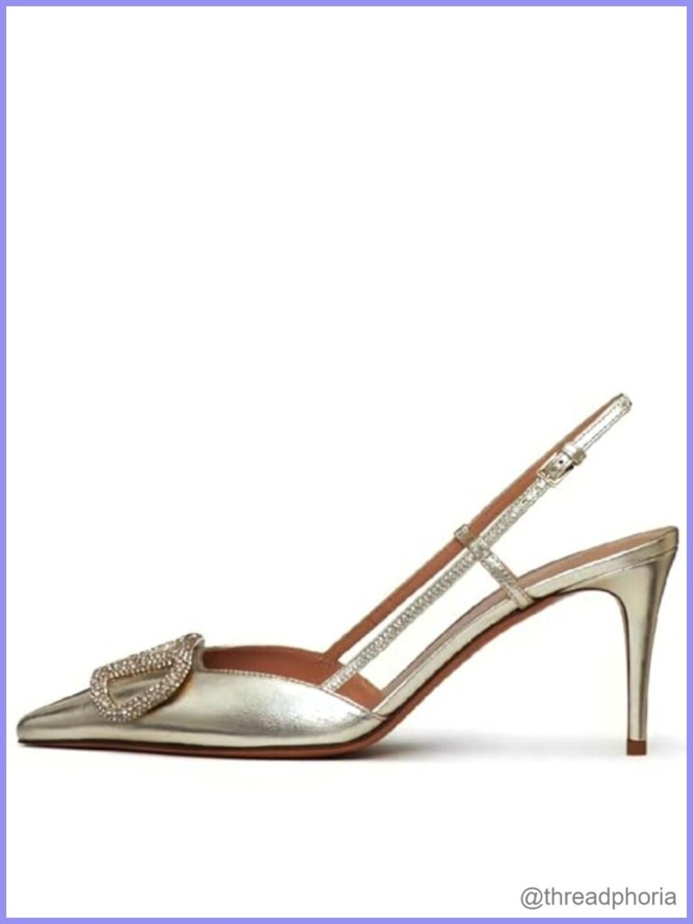 Women's Heeled Slingback Sandals Pointed Toe Stiletto High Heels Faux Leather